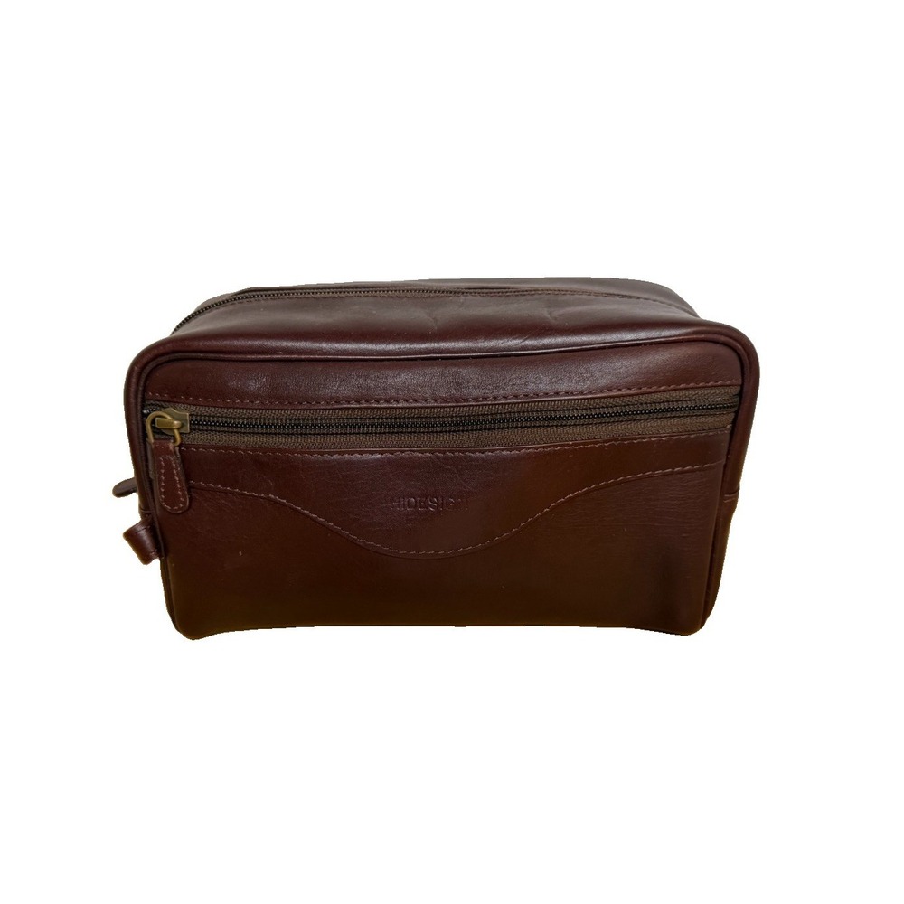 Hidesign Leather Wash Bag Toiletry Doppler Kit Tashi Deep Red Brown Marsala Wine